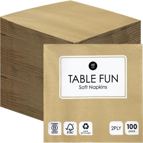 Serviettes | Paper Napkins – Pack of 20 – 33×33 cm Gold - SWEDEN - Image 3