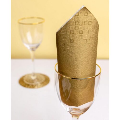 Serviettes | Paper Napkins – Pack of 20 – 33×33 cm Gold - SWEDEN - Image 2