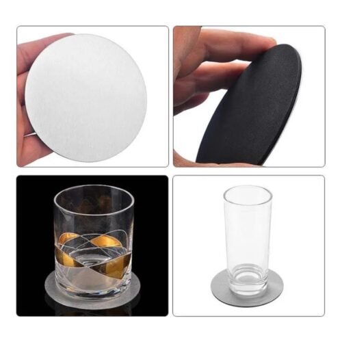 Glass Coasters – With Stem Holder – Silver – 5 Pc Set - CHINA - Image 2