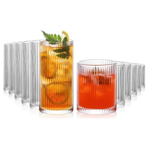 Water Glass – Ribbed – 420 ml Clear - PATRICK - Image 2