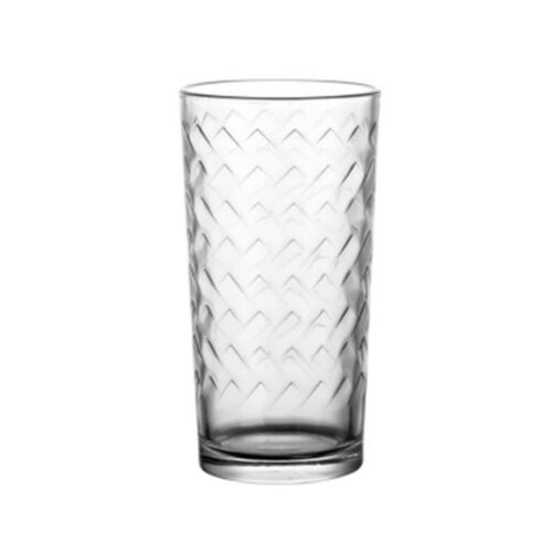 Water Glass – Hi Ball Acrylic – Checked – Clear - Image 2
