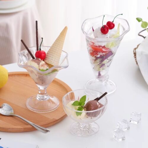 Ice Cream Sundae Glass - Acrylic – 150 ml Clear - Image 2