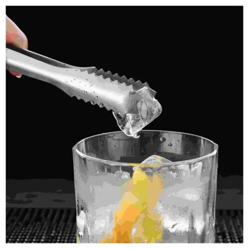 Ice Tong – Rubber Handle – 15 cm Black/Silver - CHINA - Image 3