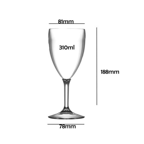Wine Glass – Acrylic – Model XF-1014 – Clear - Image 3