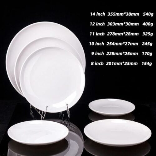 Dinner Plate – 11" White Ceramic - BEAUTY TALK - Image 2