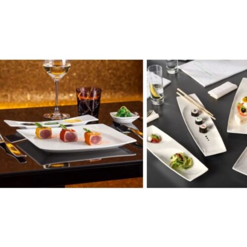 Square Mazza Plate – 10" White Ceramic - Image 2