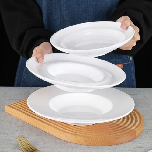 Pasta Plate – 9.5" White - FRED - Image 2