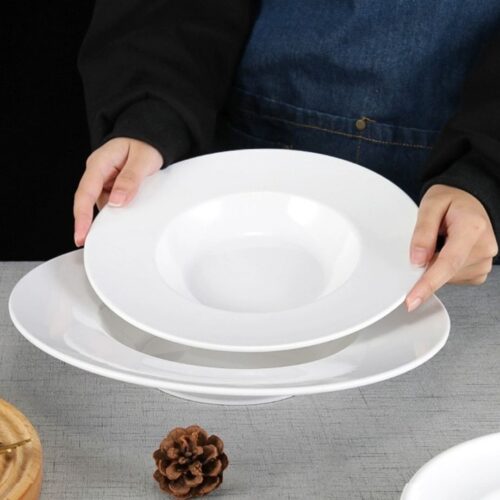 Pasta Plate – 9.5" White - FRED - Image 3