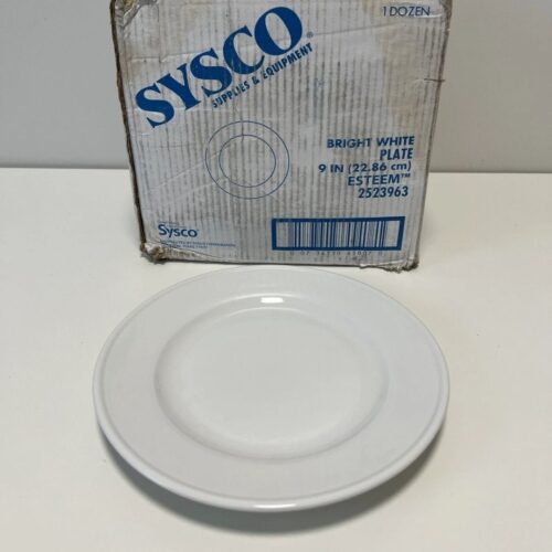Dinner/Dessert Plate – 9" Brilliant White - SYSCO - Image 3