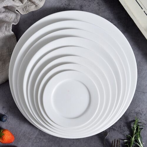 Dinner Plate – Plain Round – 10.5" White Ceramic - Image 3