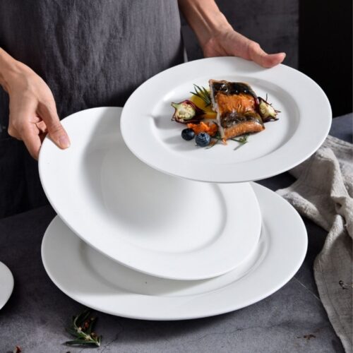 Dinner Plate – Plain Round – 10.5" White Ceramic - Image 2