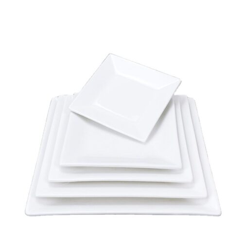 Square Plate – 10" White Ceramic - Image 2