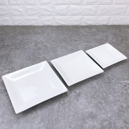 Square Plate – 10" White Ceramic - Image 3