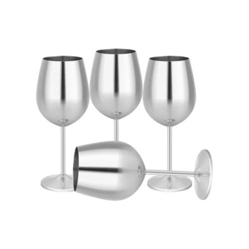 CHINA – Wine Glass – Stainless Steel – 240 ml Silver - Image 2