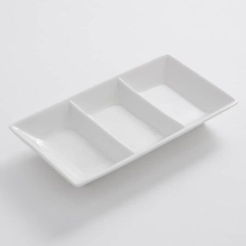 Sauce Tray – Rectangular – White Ceramic - P&T - Image 3