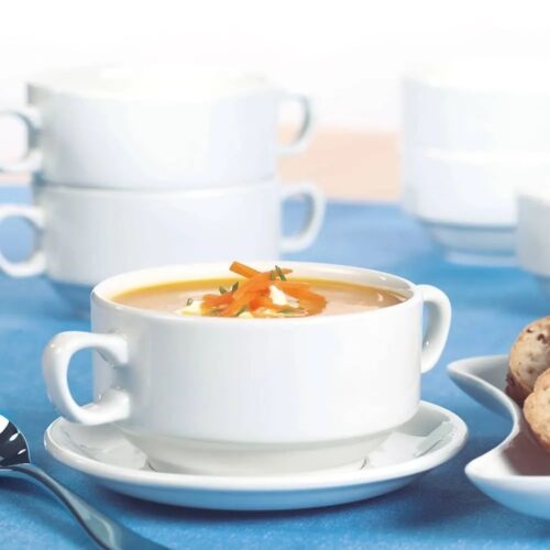 Consomme Cup – With Handle – 10 cm White Ceramic - Image 2