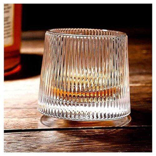 Whisky Glass – Crystal Rocky Ribbed – 150 ml Gold - HUALBO - Image 3