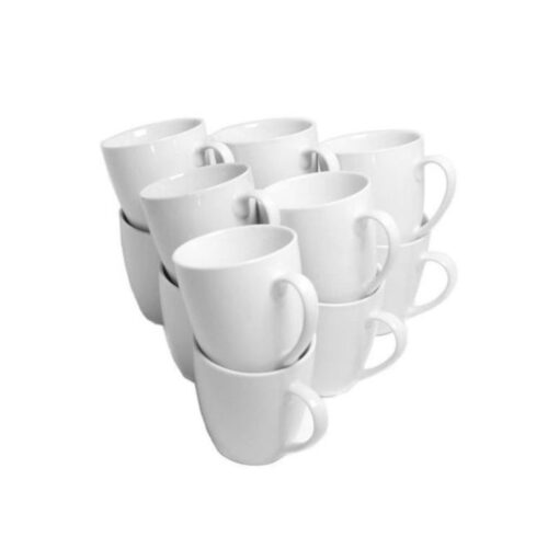Tea Mug – 300 ml White Ceramic - P&T - Image 2