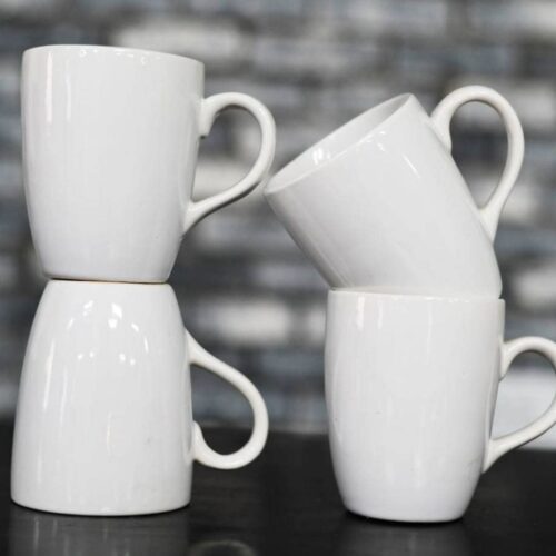Tea Mug – 300 ml White Ceramic - P&T - Image 3
