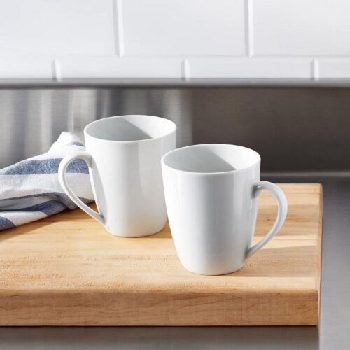 Tea Mug – 250 ml White Ceramic - P&T - Image 3