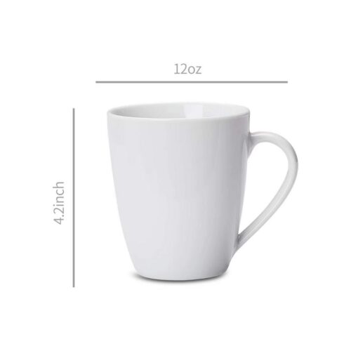 Tea Mug – 250 ml White Ceramic - P&T - Image 2