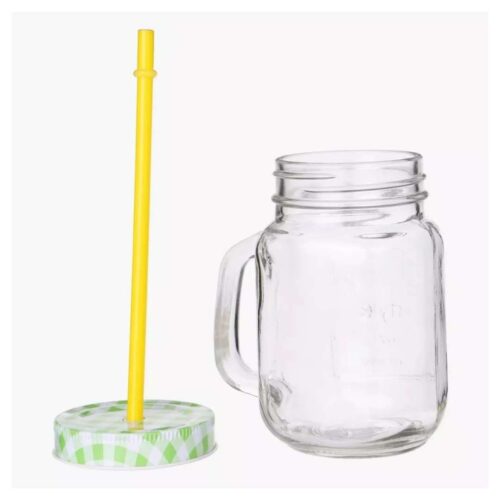 Mason Jar – With Handle – 450 ml Clear - ORCHID - Image 2