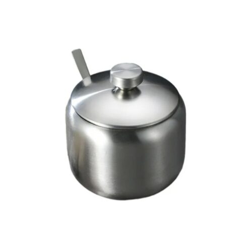 Sugar Bowl – Stainless Steel with Spoon – 300 ml Silver - SUNNEX - Image 2