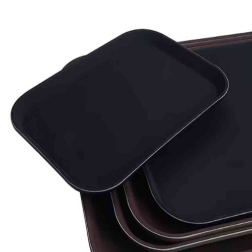 Tray – Non-Slip – 28×35 cm Rectangular Brown - VAGUE - Image 1