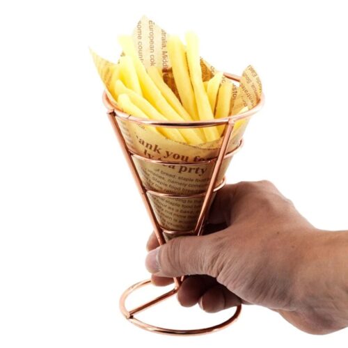 Fries Basket – Cone Shape – Gold - Image 2