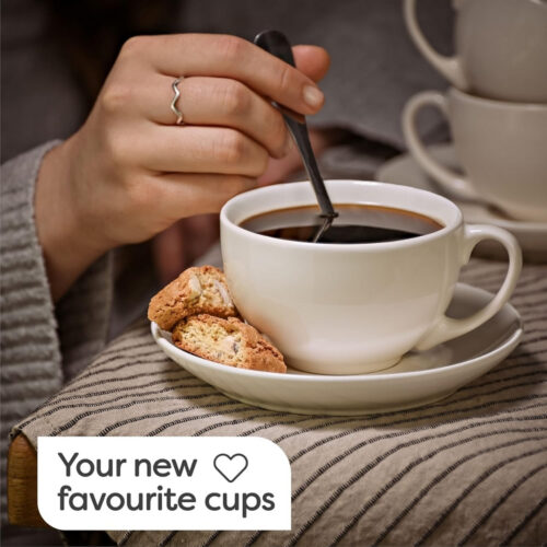 Cappuccino Cup – 180 ml White Ceramic - Image 2