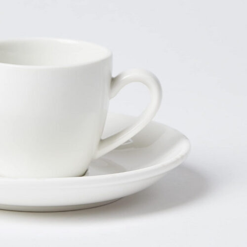 Cappuccino Cup Saucer – White Ceramic - Image 2