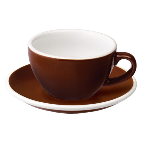 Cappuccino Cup and Saucer – 250 ml Brown Ceramic - FRED - Image 3