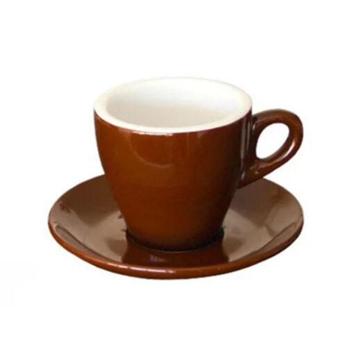 Cappuccino Cup and Saucer – 250 ml Brown Ceramic - FRED - Image 2
