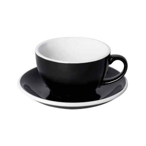 Cappuccino Cup and Saucer – 252 ml Black Ceramic - CHINA - Image 3