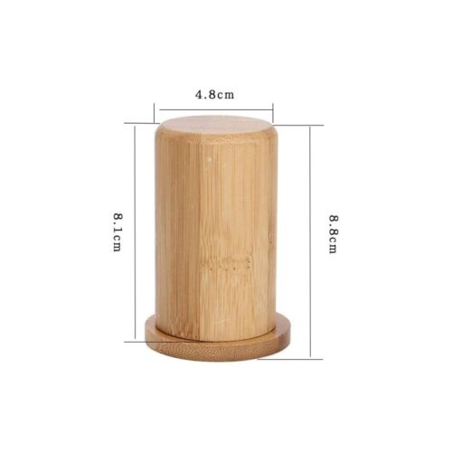 Toothpick Holder – Ceramic – Bamboo Style – Brown - Image 3