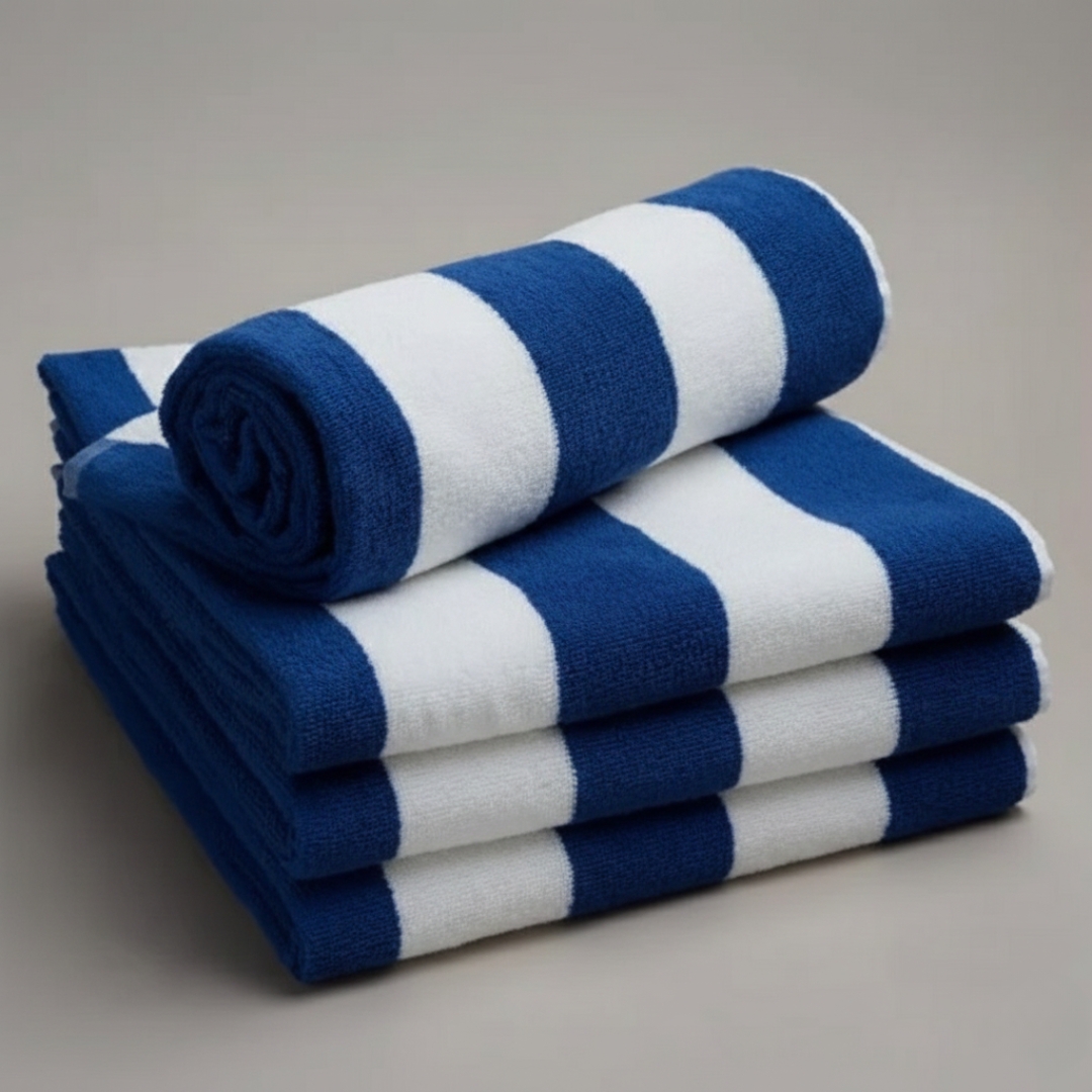 Kings Pool Towel (Blue & White)