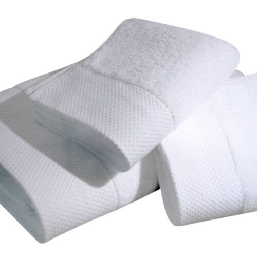 Bath Towel - Bordered White - DPF Dobby - Image 3