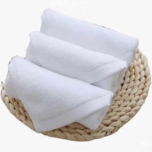 Face Towel - Bordered White - DPF Dobby - Image 2
