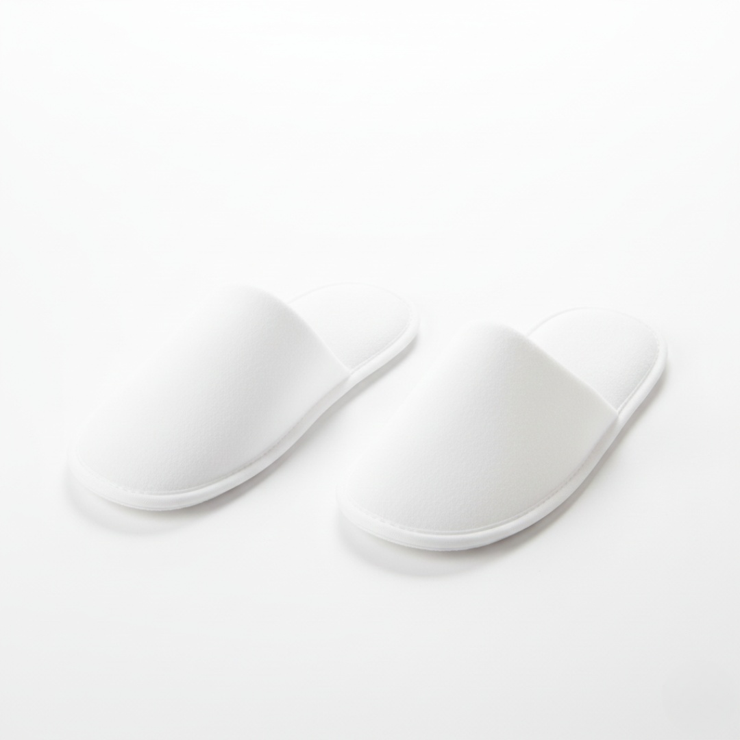 White Closed-Toe Room Slippers
