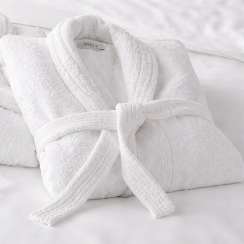 Bathrobes – Terry White (S, M, L, XL, XXL) (China) - Image 2