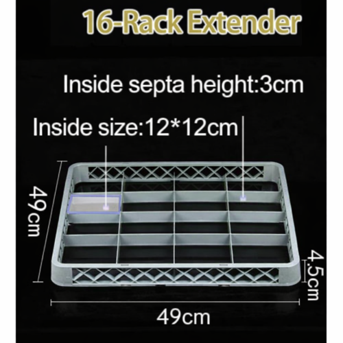 Glass Rack Extenders – Black – 16 Slot (Dubai) - Image 3