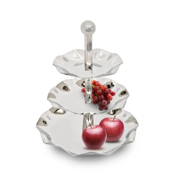 11 VOGUE 3 Tier Dessert Stand – Stainless Steel
