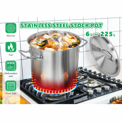 Cooking Pot - Stock with Lid - Stainless Steel - 22 Litres (China) - Image 2