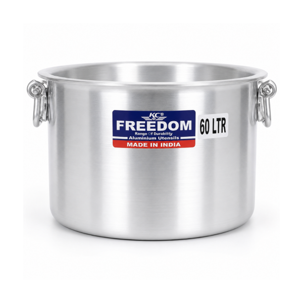 03 Cooking Sufuria 60 Litres - Heavy Indian 2 Handles – Stainless Steel