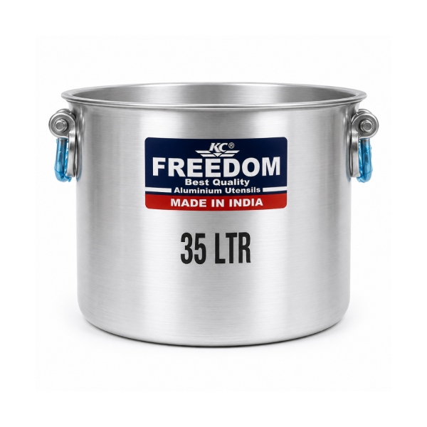 04 Cooking Sufuria 35 Litres - Heavy Indian 2 Handles – Stainless Steel