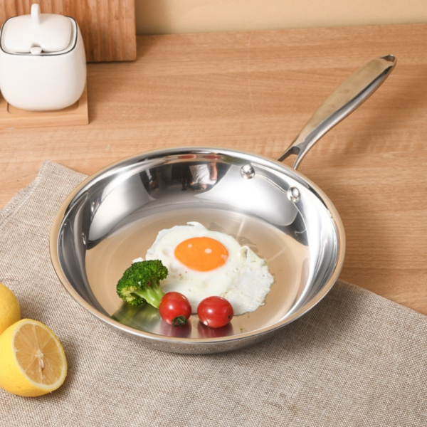 12.1 Cooking Pan 22 cm – Pure Stainless Steel (China)