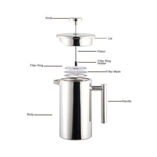Coffee Plunger – Stainless Steel 350ML (China) - Image 2