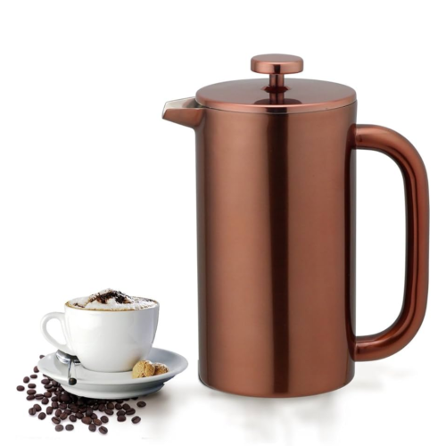 Coffee Plunger – Stainless Steel / Rose Gold 800ML (China) - Image 2