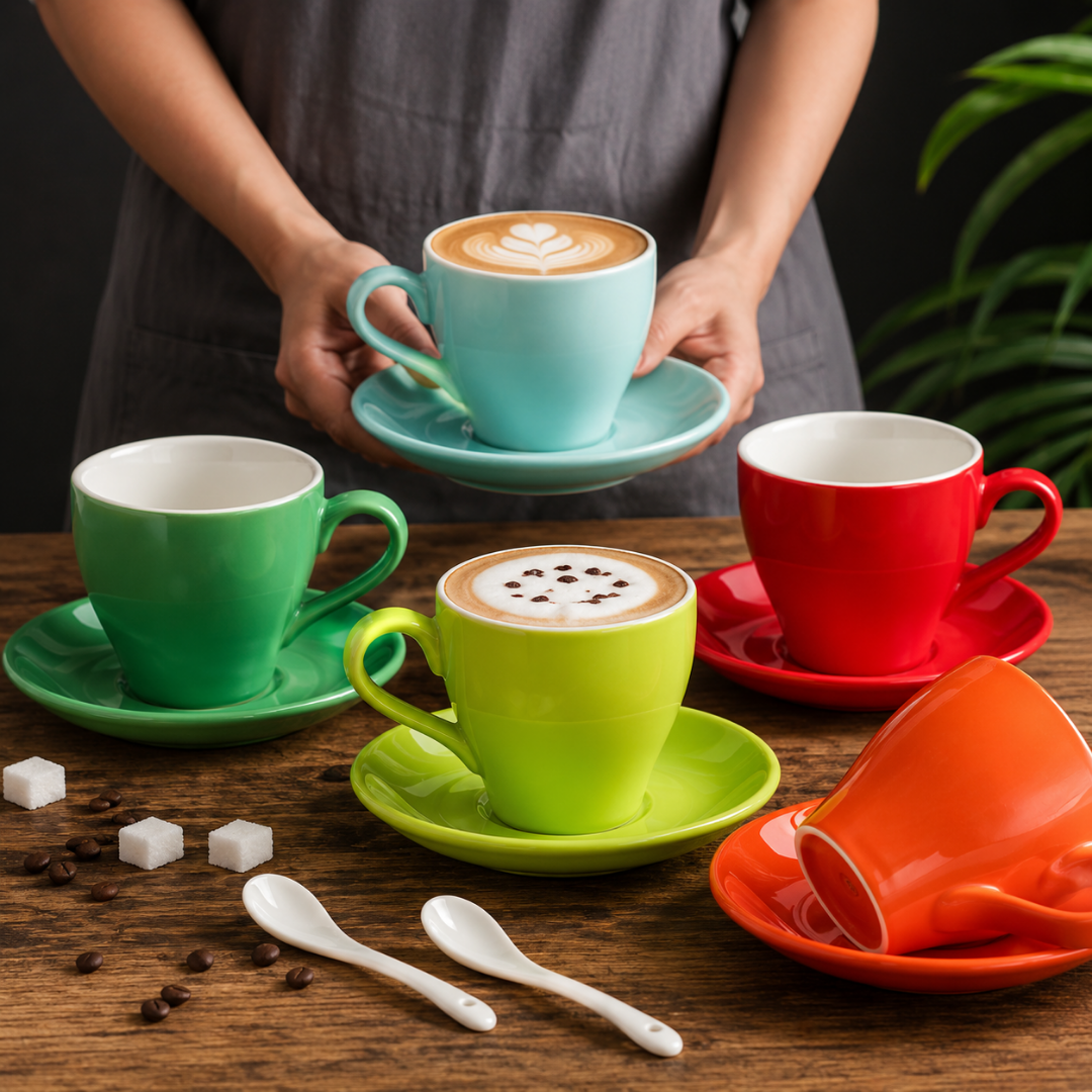 Cappuccino Cup Multi Coloured – Blue, Green, Red