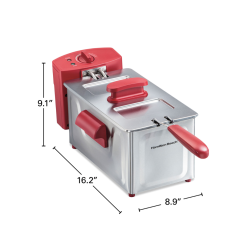 Deep Fat Fryer – Hamilton Red & Silver - Image 2